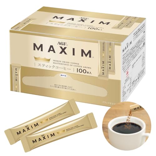 AGF Maxim Stick Black 100 Sticks [Stick Coffee] [Instant Coffee] | Made in Japan | Japanischer Kaffee von AGF
