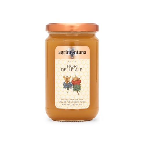 Agrimontana® | Honigblumen Alpen | Italienischer Alpenblumen-Piemonthonig im Glas - 400 Gr von AGRIMONTANA