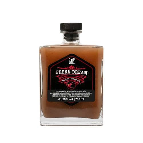 ÁGUILA MEXIKA | Fresa Dream 700 ml - Erdbeer-Rum-Likör alc. 20% vol. | Hergestellt aus natürlichem Erdbeerpüree und weißem mexikanischem Rum | Verdauungslikör und Aperitiv. von AGUILA MEXIKA