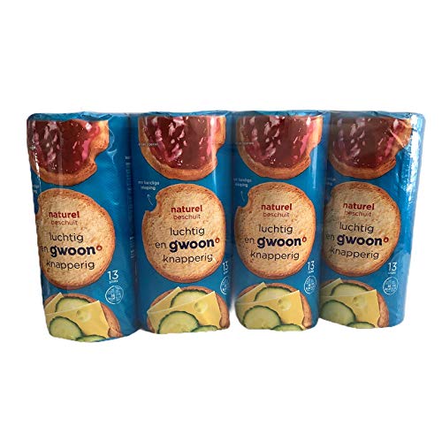 gwoon naturel beschuit Zwieback Holland 4x 13 Stück (4x125g Vorratspack) von BFYSYO