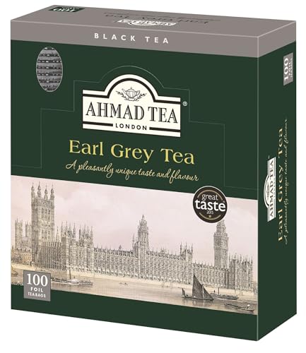 Ahmad Tea - Earl Grey | Schwarzteemischung mit Bergamotte | 100 Teebeutel á 2 g mit Band und aromaversiegelt in Folie verpackt von Ahmad Tea