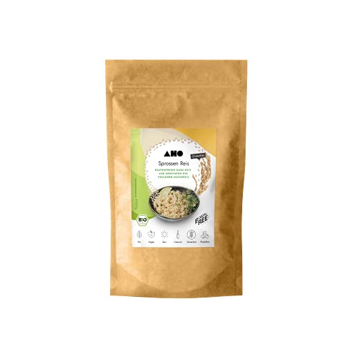 AHO Sprossen Reis 850g, Bio Gekeimter Reis, Vollkorn-Naturreis, GABA Reis, enthält Gamma Amino Butyric Acid von AHO