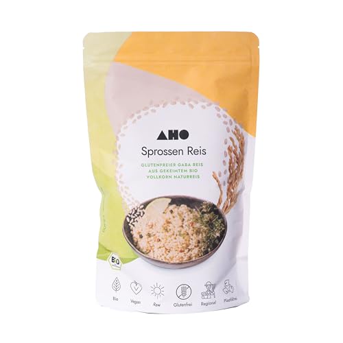 AHO Sprossen Reis 850g, Bio Gekeimter Reis, Vollkorn-Naturreis, GABA Reis, enthält Gamma Amino Butyric Acid von AHO