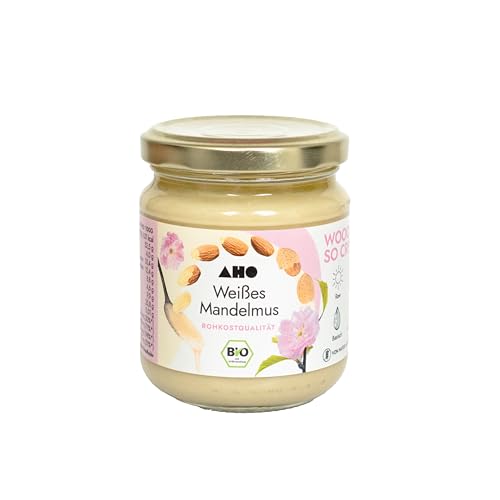 AHO Weißes Mandelmus in Rohkostqualität 200g Glas aus europäischen Mandeln AHO Weißes Mandelmus in Rohkostqualität 200g Glas aus europäischen Mandeln von AHO