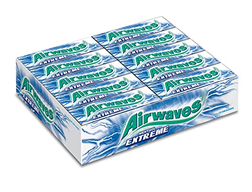 Airwaves Extreme Sugarfree Chewing Gum, with Menthol Freshness, 30 Packs of 10 Pieces von AIRWAVES