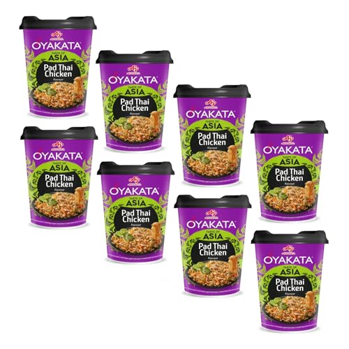 Oyakata® | Instant-Topf mit Soße und Nudeln | Instant-Nudeln mit Thai-Hähnchen-Geschmack – 8 x 93 g | Japanische Hühnerspaghetti von Ajinomoto