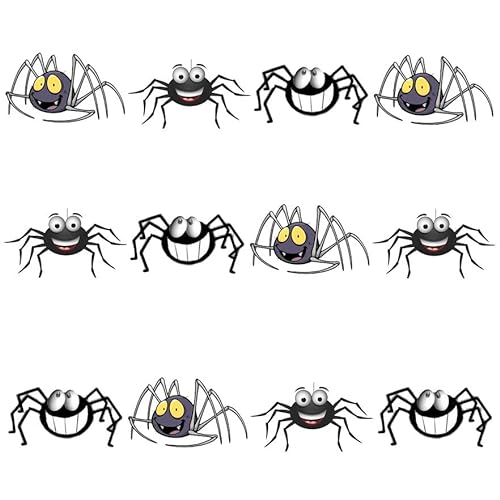 12 X Cartoon araignées comestibles pour gâteaux d'anniversaire, HALLOWEEN avec support de fixation von AK Giftshop