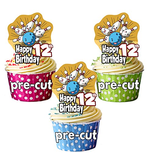 Vorgeschnittene Cupcake-Topper/Kuchendekoration, zum 12. Geburtstag, 12 Stück von AK Giftshop