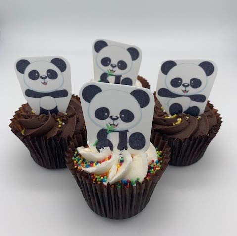 Essbare Cupcake-Topper/Kuchendekoration, vorgeschnitten, Pandabären, Geburtstagsparty, 12 Stück von AK Giftshop