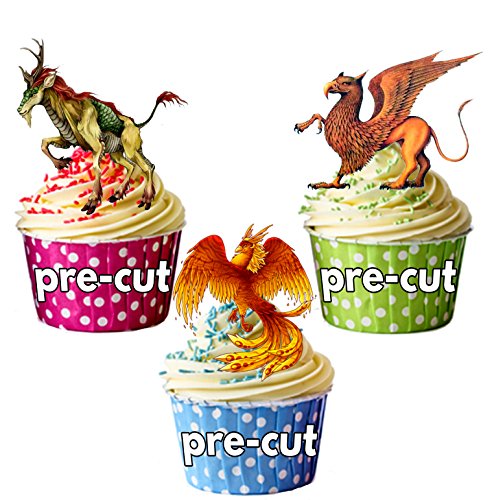 Creature Mythical Griffin Phoenix décorations comestibles en gaufrette pour cupcakes von AKGifts