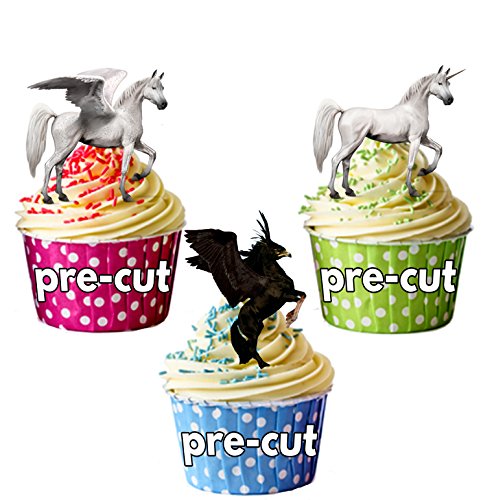Creature Mythical Pegasus décorations comestibles en gaufrette pour cupcakes von AKGifts