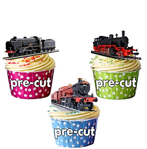 Vintage locomotive Train Mix X 12 décorations comestibles en gaufrette pour cupcakes von AKGifts