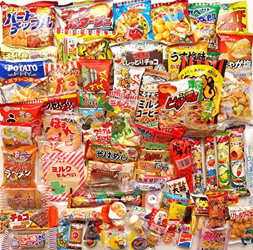 Japanische Dagashi Sortiment Snacks Süßigkeiten Bonbons (A Box voller Dagashi) 85 Packungen von AKIBA KING