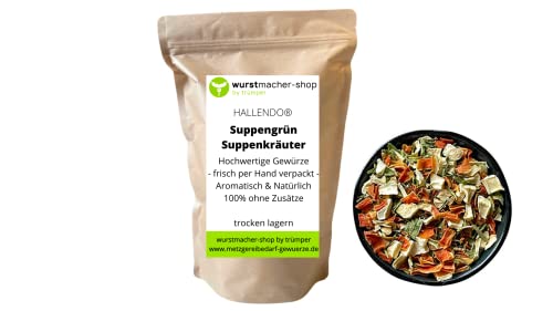 Suppengrün, Suppenkräuter getrocknet ohne chemische Zusätze - 1 kg Beutel | wurstmacher-shop by trümper HALLENDO® von HALLENDO