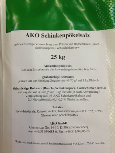 AKO Schinkenpökelsalz 25kg von GREAT BRITISH TRADING LIMITED