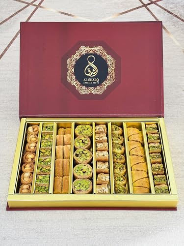 Baklava 900g,60 Stück I Baklava Erste Klasse Mediterranes Baklava,Baklava mit Nüssen, Pistazien Und Cashewnüssen I Elegante Geschenkverpackung I Ohne Konservierungsstoffe,ohne (Larg) von AL SHARQ ARABIAN TASTE
