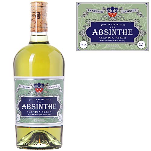 Absinth ALANDIA Verte | Ohne Farbstoff | Original Rezeptur aus dem 19. Jh. | Traditionelle Herstellung | 65% Vol. | (1x 0.5 l) von ALANDIA