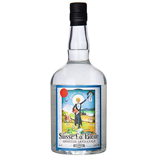 Absinthe Suisse La Bleue von ALANDIA | Tradition aus der Schweiz | 53% | Original mit dem Prohibitionsmönch | (1x 0,7 l) von ALANDIA