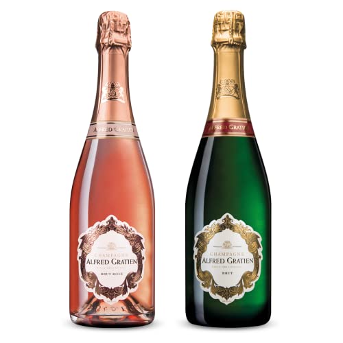 Probierpaket aus 2 Flaschen Champagner Alfred Gratien (2 x 0,75l) - bestehend aus 1 x 0,75l Champagner Alfred Gratien Brut Classique & 1 x 0,75l Champagner Alfred Gratien Brut Rosé von ALFRED GRATIEN