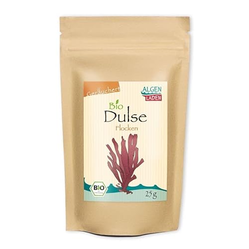 ALGENLADEN BIO Dulse Flakes geräuchert - 25g | Palmaria palmata | veganer BBQ-Geschmack von ALGEN LADEN