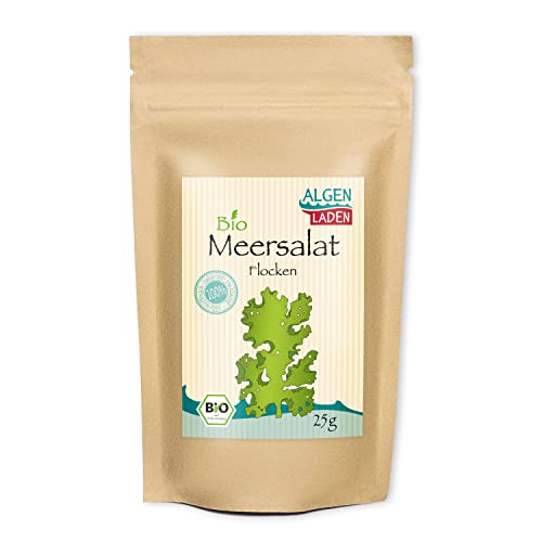 ALGENLADEN BIO Meersalat Flakes - 25g | Meerlattich | Grünalgen aus dem Atlantik | Rohkost | Vegan von ALGEN LADEN