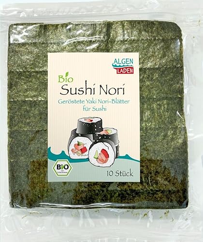 ALGENLADEN BIO Sushi Nori - 10 Blatt Gold-Qualität – 25g ALGENLADEN BIO Sushi Nori - 10 Blatt Gold-Qualität – 25g von ALGEN LADEN