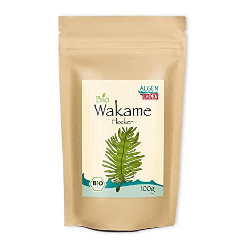 ALGENLADEN BIO Wakame Flakes - 100 g | Instant Algen aus dem Atlantik | Rohkost | Vegan | zu Dashi und Misosuppe von ALGEN LADEN