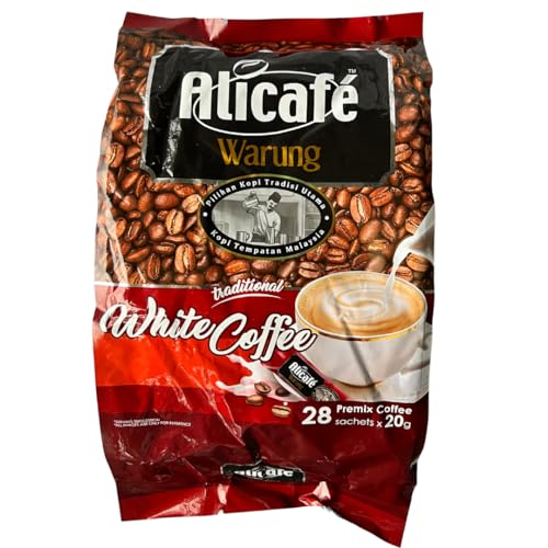 ALIBOOSTER - Alicafe Weißer Kaffee, traditionell, 28 Instant-Beutel, 20 g, geröstet und cremig von ALIBOOSTER