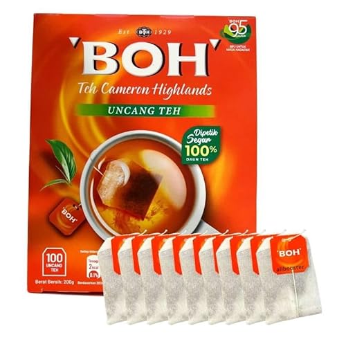 BOH Malaiischer Schwarzer Tee – 100 Beutel à 2g – Reiner Aufguss-Tee – Reichhaltiger und Kräftiger Geschmack – Ohne Künstliche Aromen BOH Malaiischer Schwarzer Tee – 100 Beutel à 2g – Reiner Aufguss-Tee – Reichhaltiger und Kräftiger Geschmack – Ohne Künstliche Aromen von ALIBOOSTER