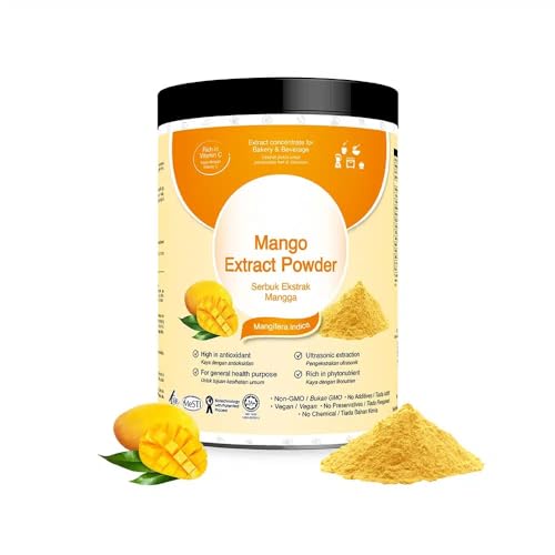 Mangoextrakt - Standardisiertes Pulver 200g rein 100% natürlich ohne Zusatzstoffe - Für Suppen, Getränke, Backwaren von ALIBOOSTER