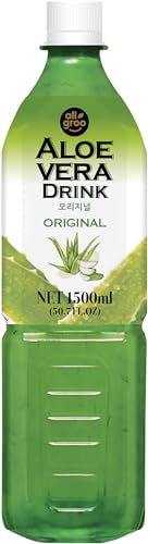 Allgroo Aloe Vera Drink - Erfrischendes Aloe-Vera-Getränk - Geschmacksrichtung: Pur mit Honig verfeinert und Fruchtfleisch - Einwegpfand, (1 x 1500 ml) von Allgroo
