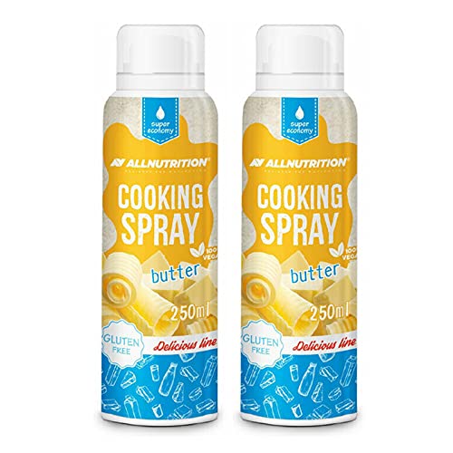 2x ALLNUTRITION Cooking Spray | 250ml je Dose (insg. 500ml) | Kochspray zum Einfetten | ideal zum dosieren | Vegan und glutenfrei | verschiedene Sorten (Butter) von ALLNUTRITION