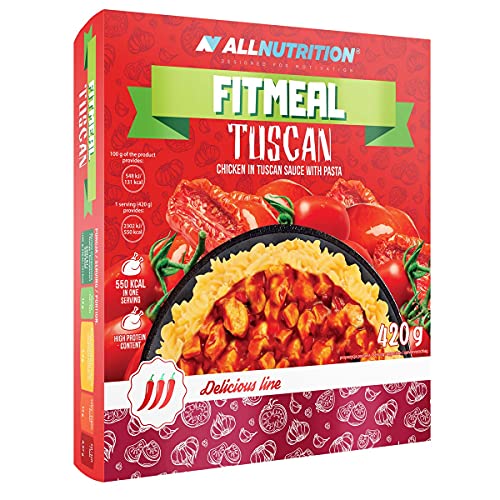 ALLNUTRITION FITMEAL Gesundes Fertiggericht - Schnelle Einfache Zubereitung Haltbar Ohne Konservierungsstoffe - Ohne Kühlung Leckere Füllung Fit Kalorienarm - 420g Toskanisch von ALLNUTRITION