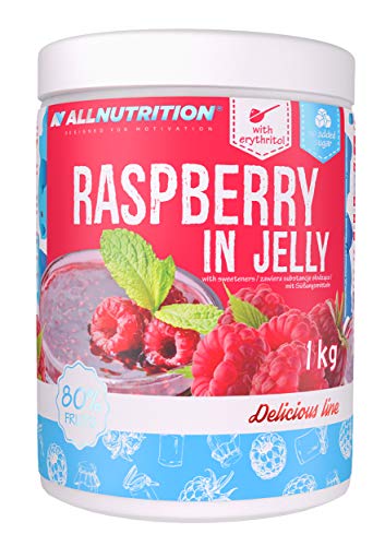 ALLNUTRITION Fruits In Jelly Himbeere Zuckerfrei Kalorienarmes gesundes diätetisches süßes Dessert mit großen Fruchtstücken für leichteren Muskelaufbau 1er Pack 1000g ALLNUTRITION Fruits In Jelly Himbeere Zuckerfrei Kalorienarmes gesundes diätetisches süßes Dessert mit großen Fruchtstücken für leichteren Muskelaufbau 1er Pack 1000g von ALLNUTRITION