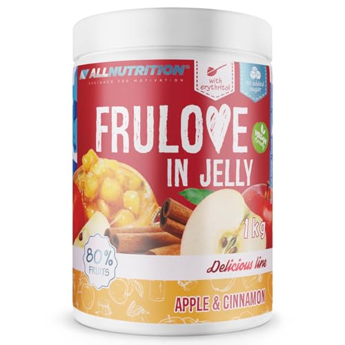 ALLNUTRITION Frulove In Jelly Apple & Cinnamon - Zuckerfreie Marmelade - Marmelade ohne Zucker - 80% Jelly Fruit Kalorienarme Süßigkeiten - Fruchtaufstrich ohne Zucker - Brotaufstrich Vegan - 1000g von ALLNUTRITION