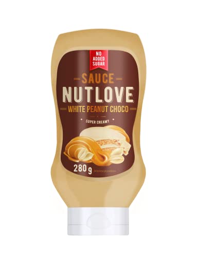 ALLNUTRITION Nutlove White Peanut Choco Sauce - Zuckerfreier Süßer Sirup für Desserts, Pfannkuchen - Fettfreie Cremige Sauce - Kalorienarme Süßigkeiten - 280 g von ALLNUTRITION