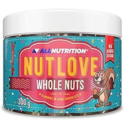 ALLNUTRITION Nutlove Whole Nuts - Erdnüsse in Weißer Schokolade - Zuckerfreie Süßigkeiten - Schokolade ohne Zuckerzusatz - White Crunch - Kalorienarme Süßigkeiten - Gesunder Snack - 300g von ALLNUTRITION