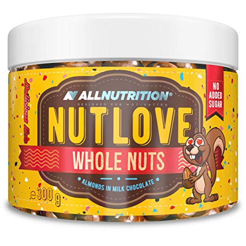 ALLNUTRITION Nutlove Whole Nuts - Mandeln in Vollmilchschokolade - Zuckerfreie Schokolade - Schokolade ohne Zuckerzusatz - Kalorienarme Süßigkeiten - Gesunder Snack - 300g von ALLNUTRITION