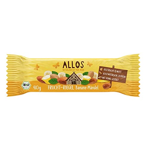 ALLOS Bio Fruchtriegel, Banane Mandel, 40g (2er Pack) von Allos