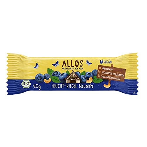 ALLOS Bio Fruchtriegel, Blaubeere, 40g (12er Pack) von Allos
