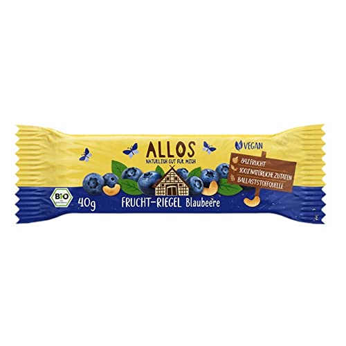 ALLOS Bio Fruchtriegel, Blaubeere, 40g (2er Pack) von ALLOS