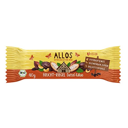 ALLOS Bio Fruchtriegel, Dattel Kakao, 40g (2er Pack) von Allos