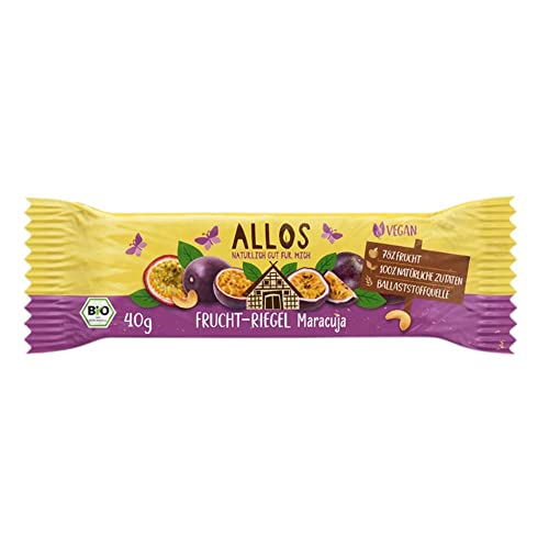 ALLOS Bio Fruchtriegel, Maracuja, 40g (12er Pack) von ALLOS