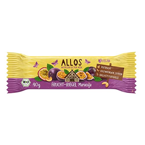 ALLOS Bio Fruchtriegel, Maracuja, 40g (2er Pack) von Allos
