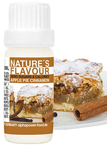 Flavour Drops APFELKUCHEN ZIMT, Flavdrops I 100% natürliches Lebensmittel Aroma I Geschmackstropfen ohne Kalorien & Zucker I Backaromen, Geschmack für Wasser, Quark von ALPHAPOWER FOOD