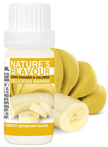 Flavour Drops Zuckerfrei BANANE, 100% natürliches liquid Lebensmittel Aroma I Backaroma, Quark und Shake - Geschmack zum Tropfen, füssig Flavdrops von ALPHAPOWER FOOD