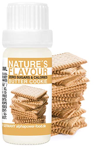 Flavour Drops BUTTERKEKS, Flavdrops I 100% natürliches Lebensmittel Aroma I Geschmackstropfen ohne Kalorien & Zucker I Backaromen, Geschmack für Wasser, Quark von ALPHAPOWER FOOD