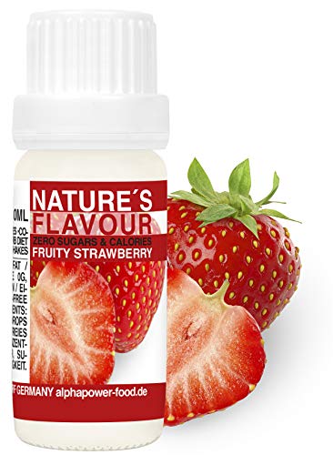 Flavour Drops Zuckerfrei ERDBEERE, 100% natürliches liquid Lebensmittel Aroma I Backaroma, Quark und Shake - Geschmack zum Tropfen, füssig Flavdrops von ALPHAPOWER FOOD