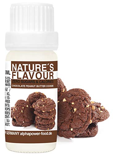 Flavour Drops Zuckerfrei ERDNUSSBUTTER COOKIE, 100% natürliches liquid Lebensmittel Aroma I Backaroma, Quark und Shake - Geschmack zum Tropfen, füssig Flavdrops von ALPHAPOWER FOOD