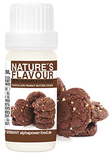 Flavour Drops ERNUSSBUTTER SCHOKO COOKIE, Flavdrops I 100% natürliches Lebensmittel Aroma I Geschmackstropfen ohne Kalorien & Zucker I Backaromen, Geschmack für Wasser, Quark von ALPHAPOWER FOOD